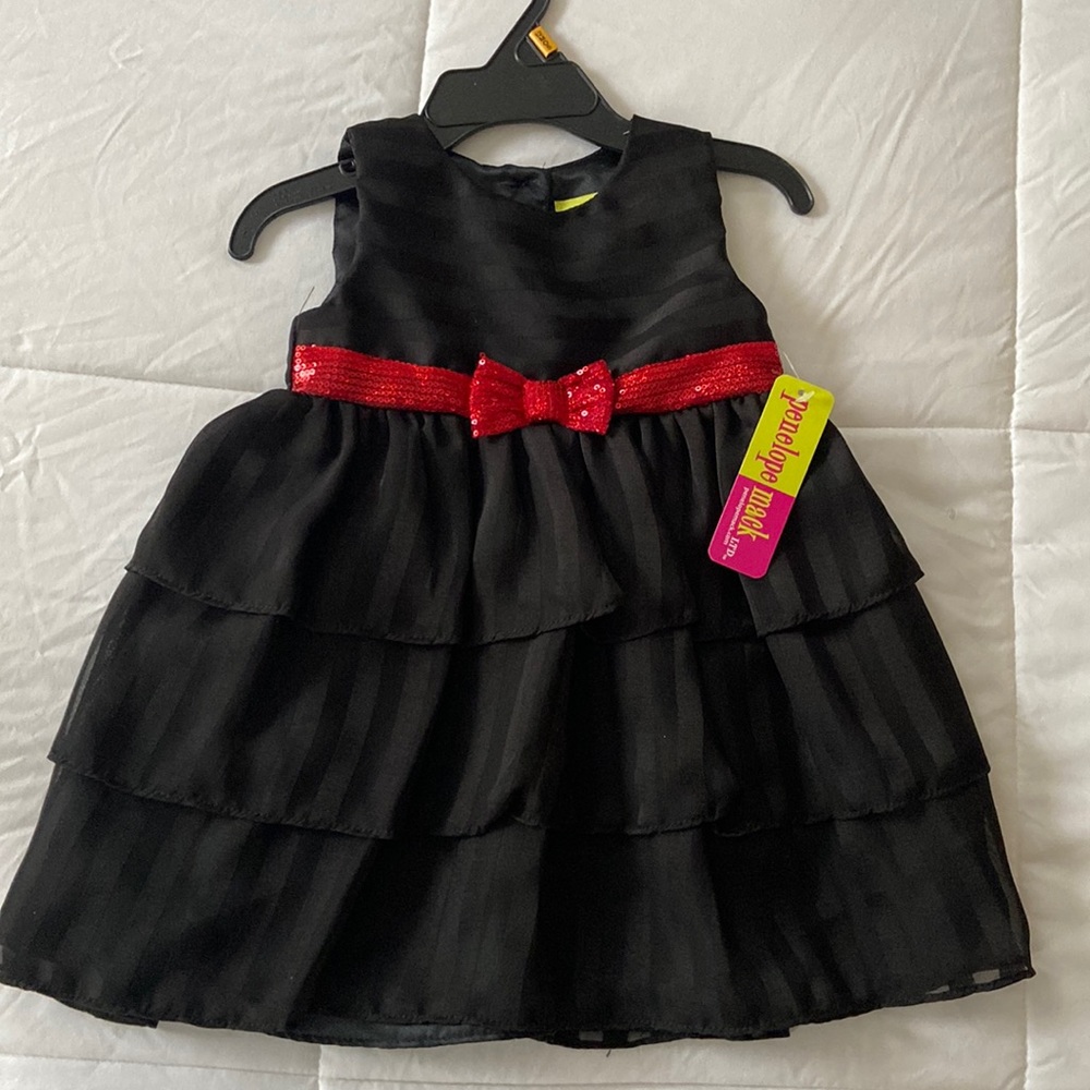 NWT Penelope Mack Black Layered Girls Dress